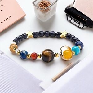 Solar System Universe Eight Planets Healing Women Protection Bracelet Gift Magic
